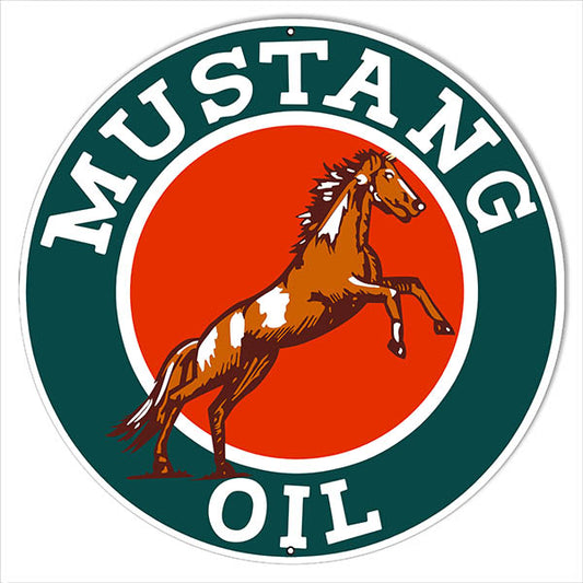 Mustang Motor Oil Vintage Style Metal Sign 18 x 18