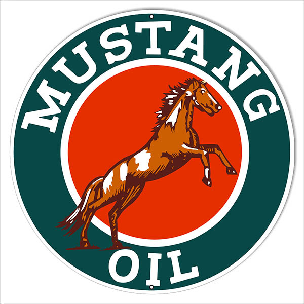 Green And Red Mustang Motor Oil 24 x 24