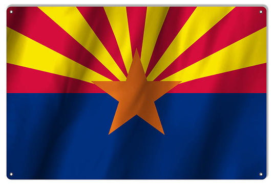 Arizona State Flag Vintage Style Metal Sign 12 × 18