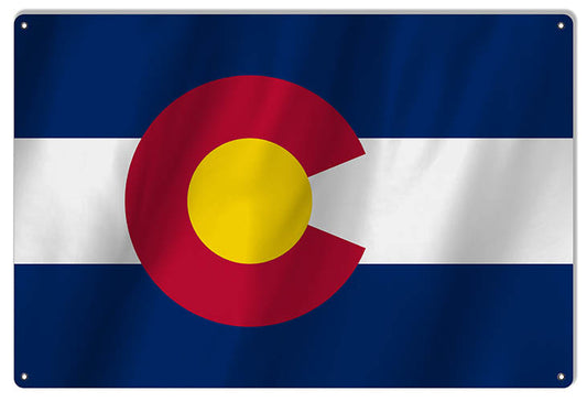 Colorado State Flag Vintage Style Metal Sign 12 × 18
