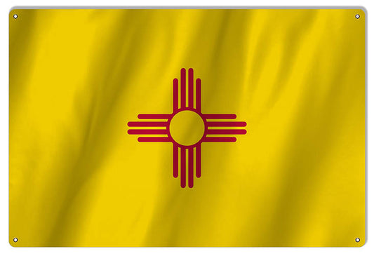 New Mexico State Flag Vintage Style Metal Sign 12 × 18