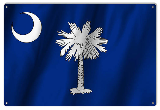 South Carolina State Flag Vintage Style Metal Sign 12 × 18