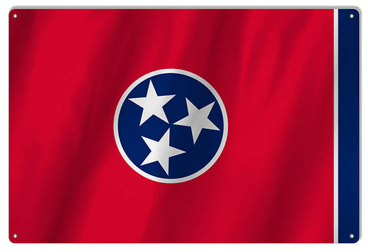 Tennessee State Flag Vintage Style Metal Sign 12 × 18