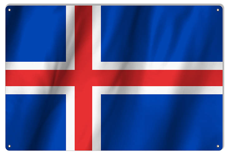Iceland International Flag. 12×18