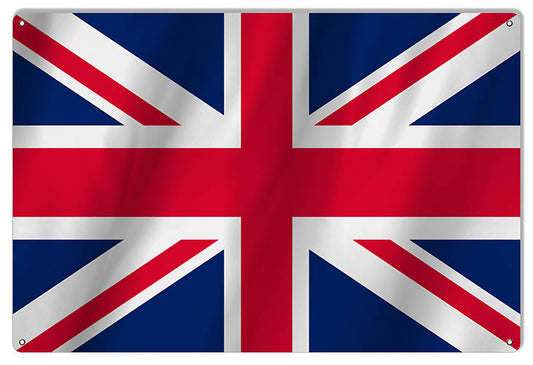 United Kingdom International Flag. Vintage Style Metal Sign 12 × 18