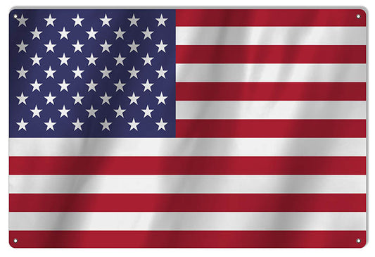 United States International Flag. Vintage Style Metal Sign 12 × 18