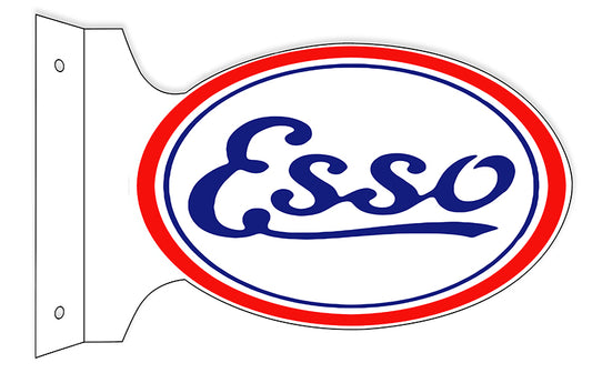 ESSO Double Sided Flange Vintage Style Metal Sign 12 × 18