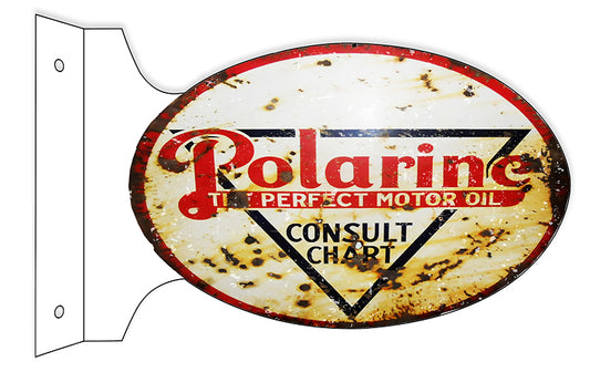 Polarine The Perfect Motor Oil Consult Chart Vintage Style Metal Sign 12 × 18