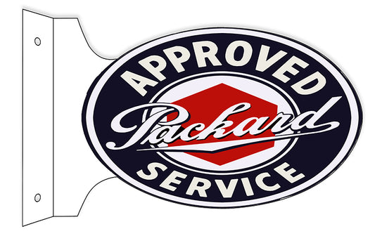 Approved Packard Service Double Sided Flange Vintage Style Metal Sign 12 × 18