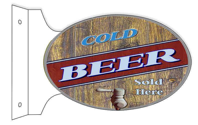 Cold Beer Sold Here Double Sided Flange 12×18