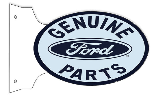 Genuine Ford Ps Double Sided Flange Vintage Style Metal Sign 12 × 18