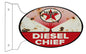 Texaco Diesel Chief Gasoline Double Sided Flange 12×18