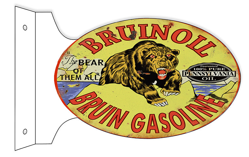 Bruin Oil Bruin Gasoline Double Sided Flange 12×18