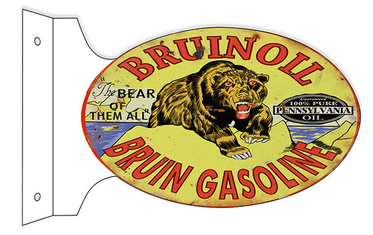 Bruin Oil Bruin Gasoline Double Sided Flange 12×18