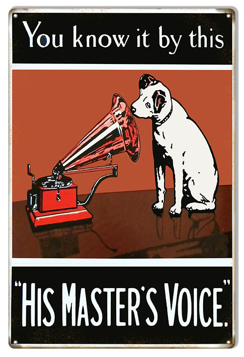 You Know It This His Masters Voice Vintage Style Metal Sign 12 x 18