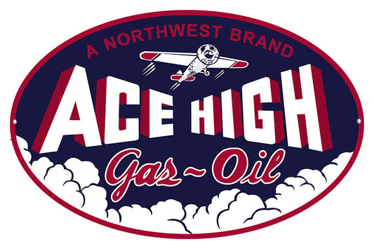 Northwest Ace High Gas Motor Oil Vintage Style Metal Sign 11 × 18