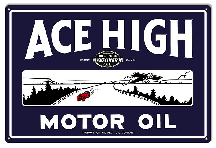 Ace High Motor Oil 12×18