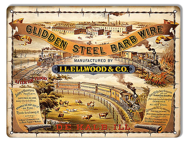 Glidden Steel Barb Wire Railroad 9×12