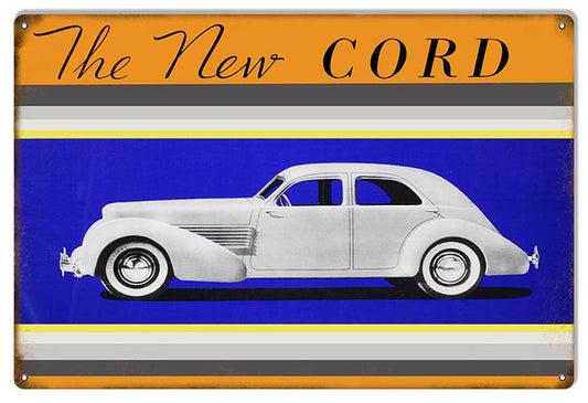 The New Cord Automobile Vintage Style Metal Sign 12 × 18
