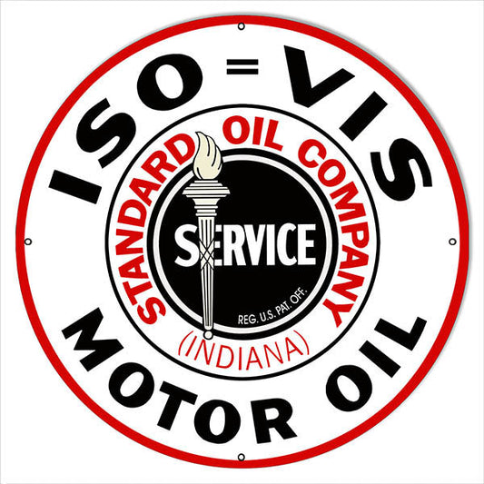 ISO VIS Standard Motor Oil Vintage Style Metal Sign 30 x 30