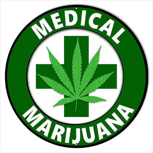 Marijuana Cannabis Vintage Style Metal Sign 18 x 18