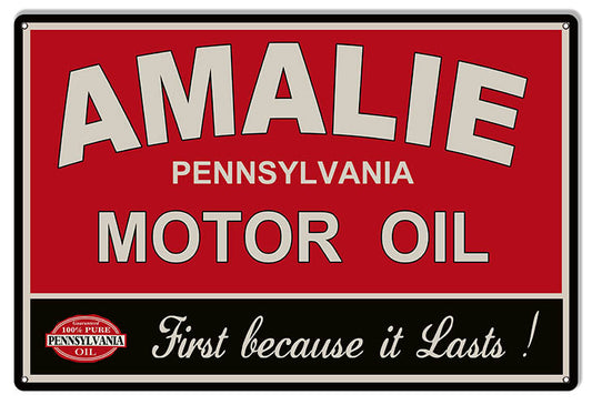 Amalie Motor Oil Vintage Style Metal Sign 16 × 24