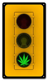 Green Light Marijuana Leaf 8×14