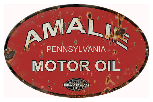 Amalie Motor Oil Vintage Style Metal Sign 11 × 18