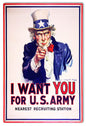 Uncle Sam I Want You For U.S Army 12×18