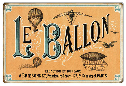 Le Ballon Vintage Style Metal Sign 12 × 18