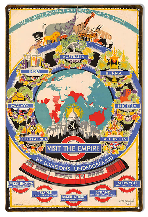 Visit The Empire Londons Underground Vintage Style Metal Sign 12 x 18