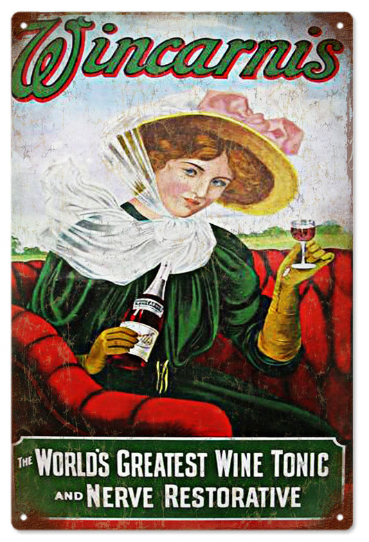 Worlds Greatest Wine Tonic Vintage Style Metal Sign 12 x 18
