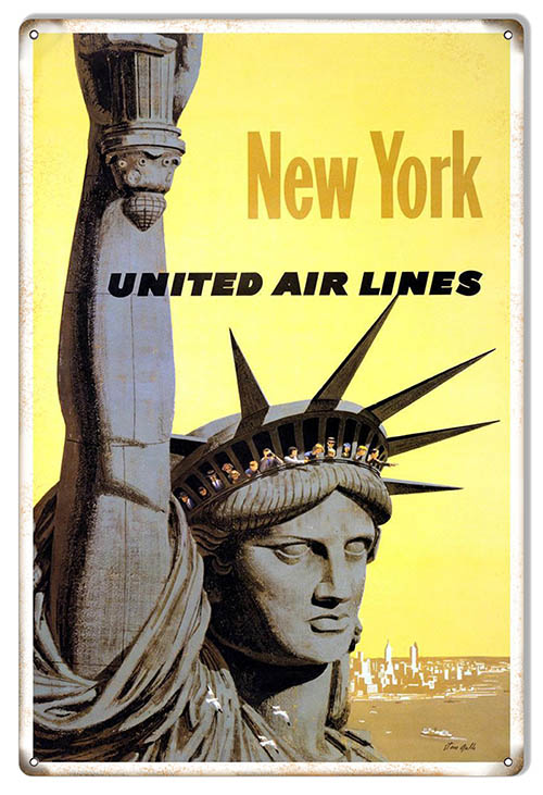 New York United Airlines 12×18