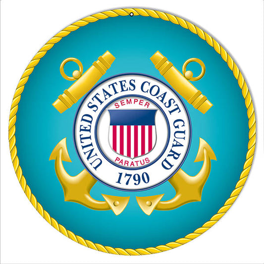 United States Coast Guard Vintage Style Metal Sign 14 x 14