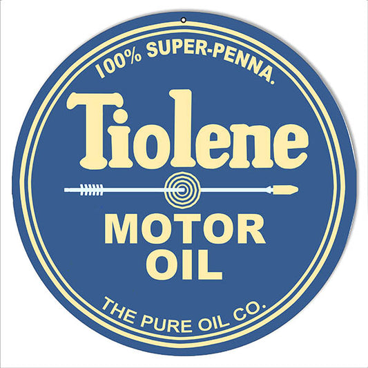 Tiolene Motor Oil Vintage Style Metal Sign 14 x 14