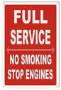 Full Service No Smoking Stop Engines 12×18