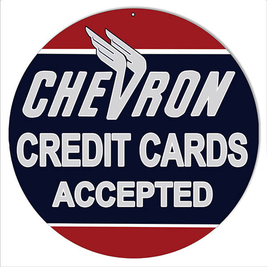 Chevron Gas Station Motor Oil Vintage Style Metal Sign 18 x 18