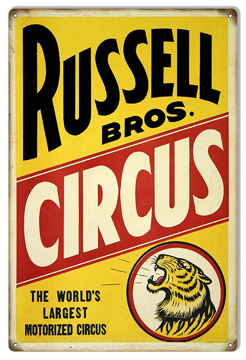 Russell Bros. Circus Vintage Style Metal Sign 12 × 18