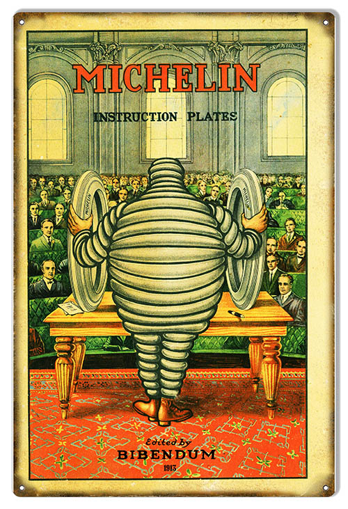 Michelin Tires Instruction Plates Vintage Style Metal Sign 12 x 18