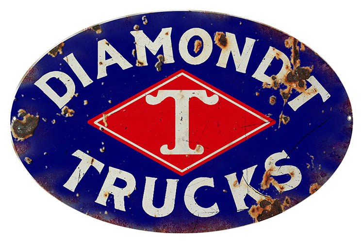 Diamond T Trucks Gas Station Motor Oil 9x14