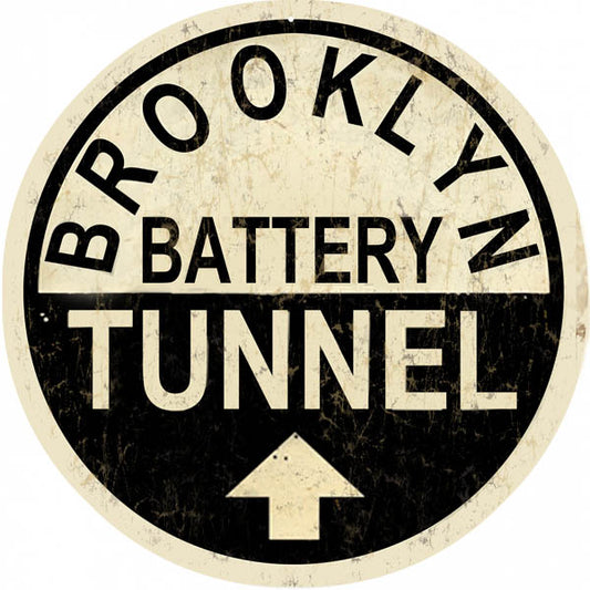 Brooklyn Battery Tunnel Street Vintage Style Metal Sign 14 x 14