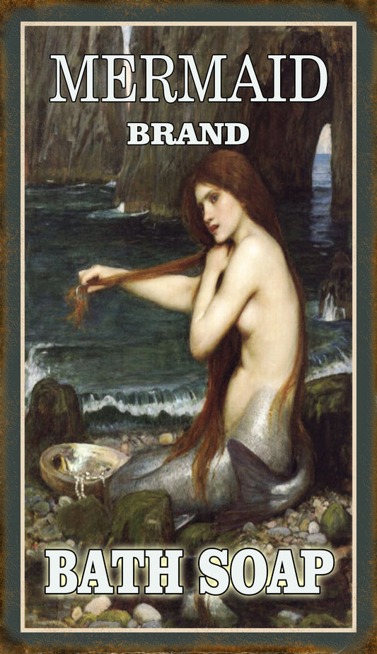 Mermaid Brand Bath Soap Vintage Style Metal Sign 8 × 14