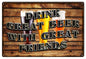 Drink Beer With Friends Bar And Restaurant 12×18