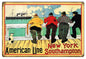 American Line New York Southampton Shipping Line 12×18