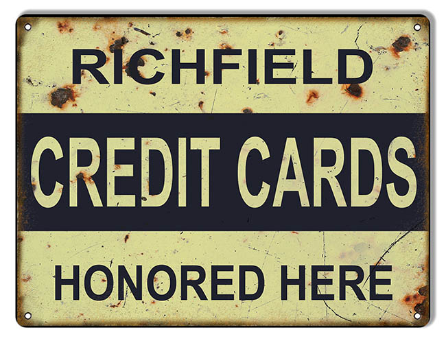 Richfield Credit Cards Gas Station 9×12