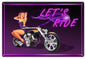 Lets Ride Motorcycle Pin Up Girl 12×18