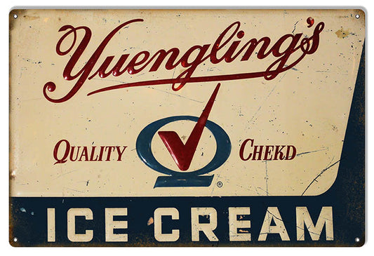 Yuenglings Quality Ice Cream Country Vintage Style Metal Sign 12 × 18