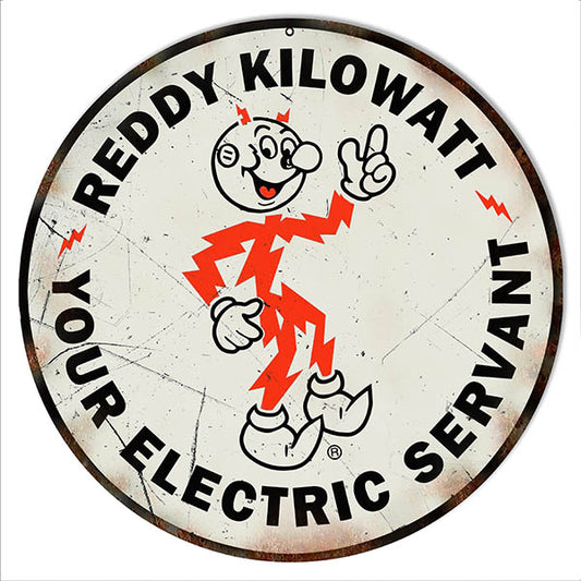 Reddy Kilowatt Electric Servant Vintage Style Metal Sign 14 x 14