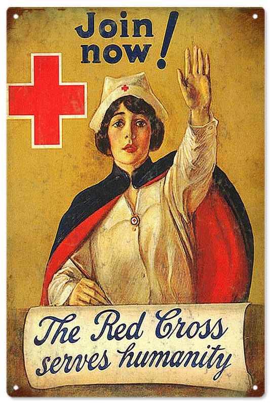 Join Red Cross Military Vintage Style Metal Sign 12 x 18