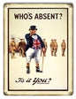 Whos Absent Is It You Military War 9×12